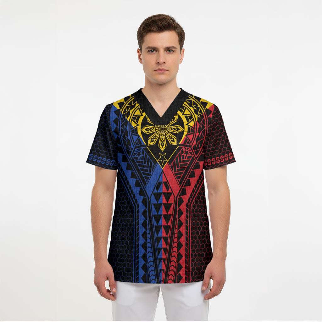 Philippines Batok Tribal Inspired Tattoo Scrub Top