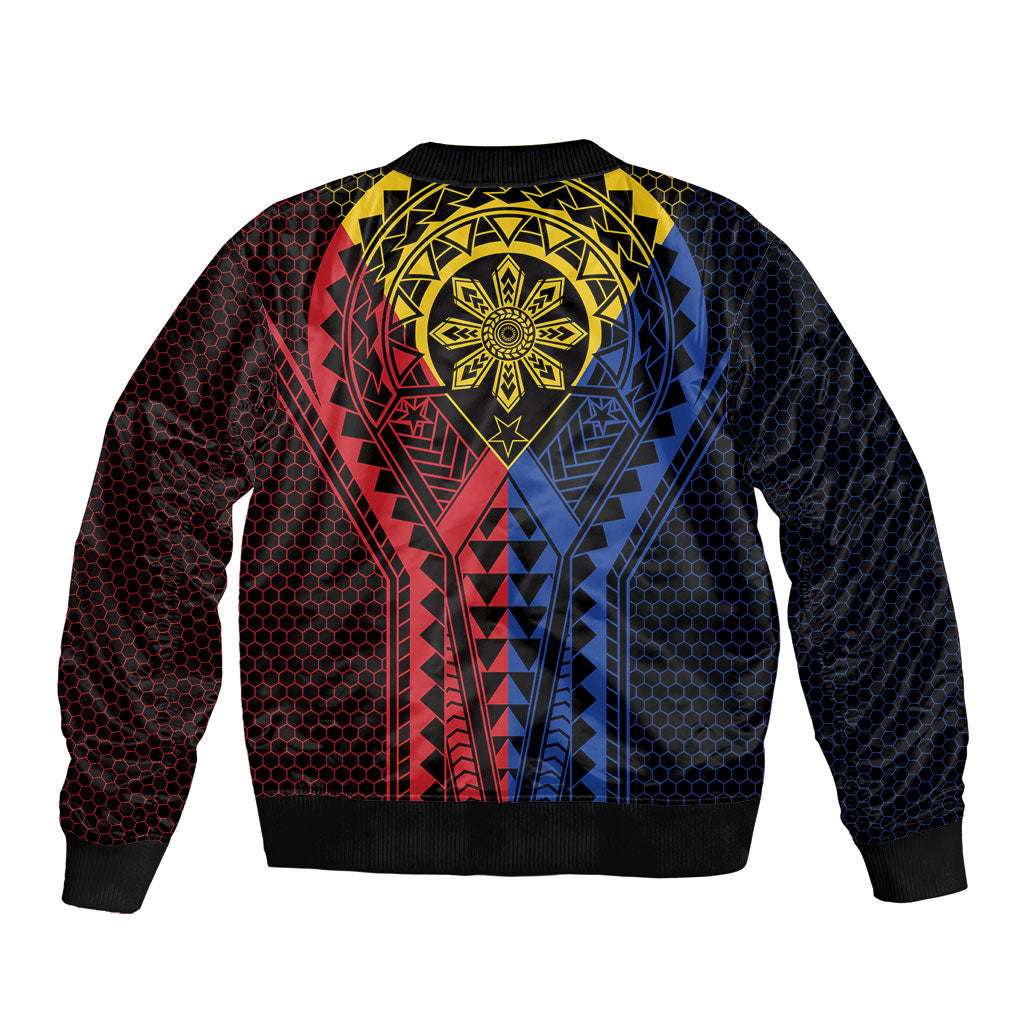 Philippines Batok Tribal Inspired Tattoo Sleeve Zip Bomber Jacket