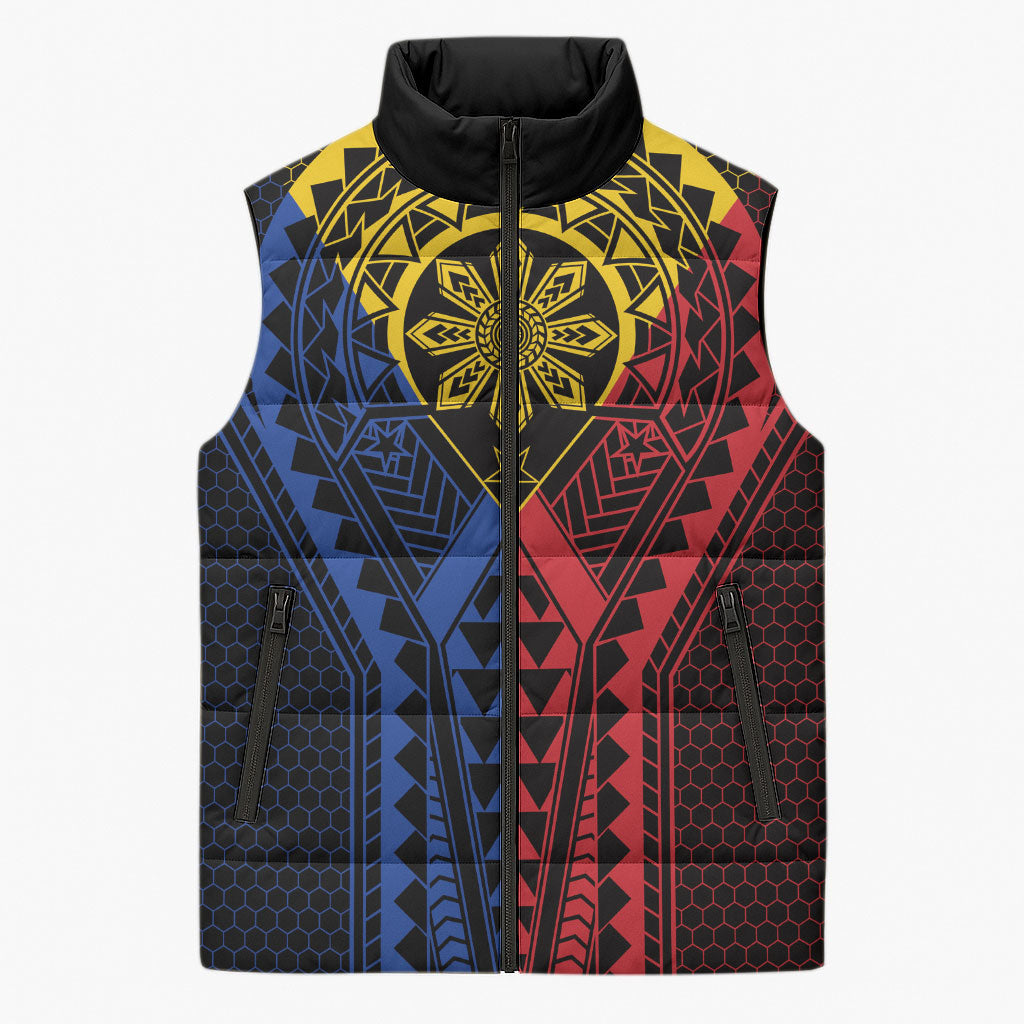 Philippines Batok Tribal Inspired Tattoo Sleeveless Puffer Jacket