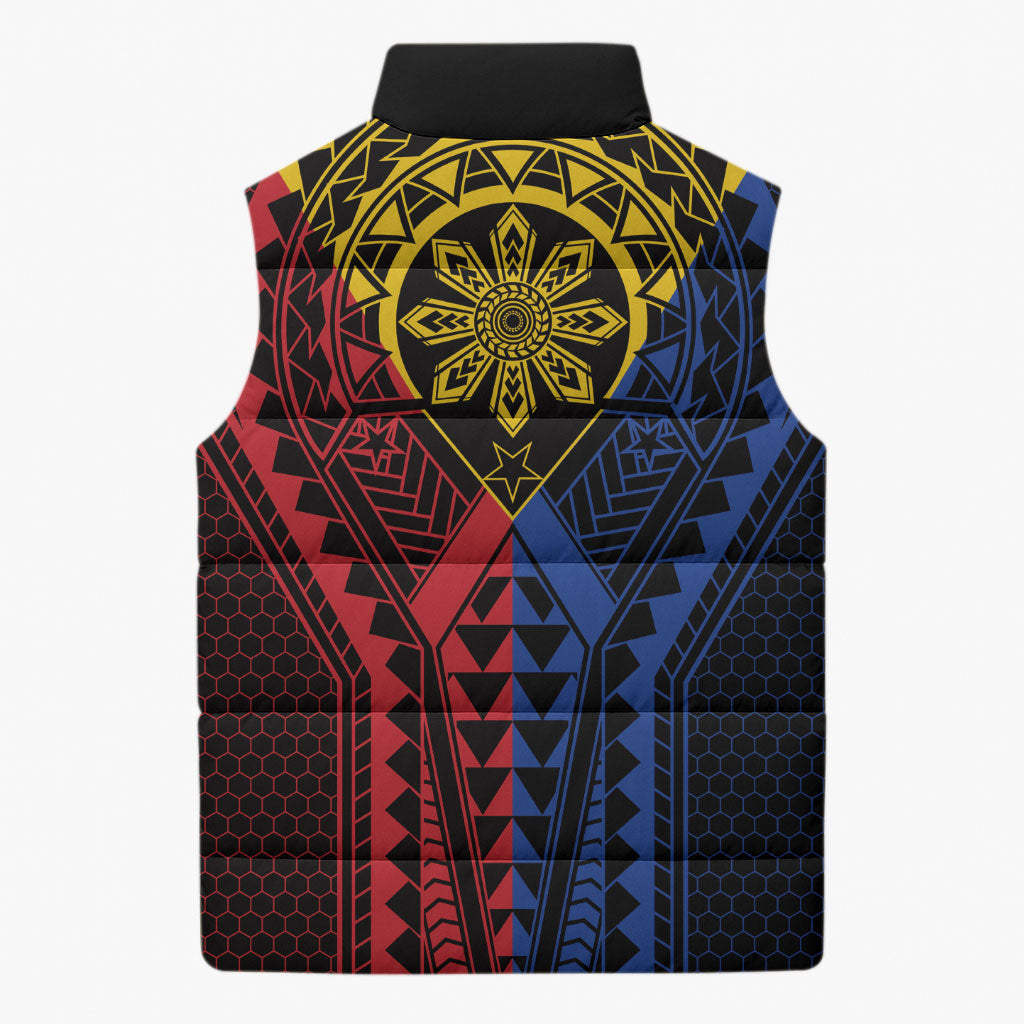 Philippines Batok Tribal Inspired Tattoo Sleeveless Puffer Jacket