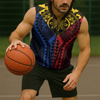 Philippines Batok Tribal Inspired Tattoo Sleeveless Zip Hoodie