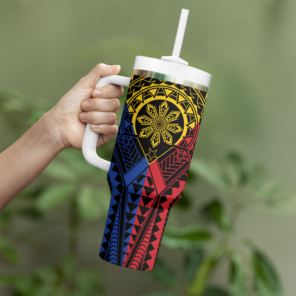 Philippines Batok Tribal Inspired Tattoo Tumbler With Handle