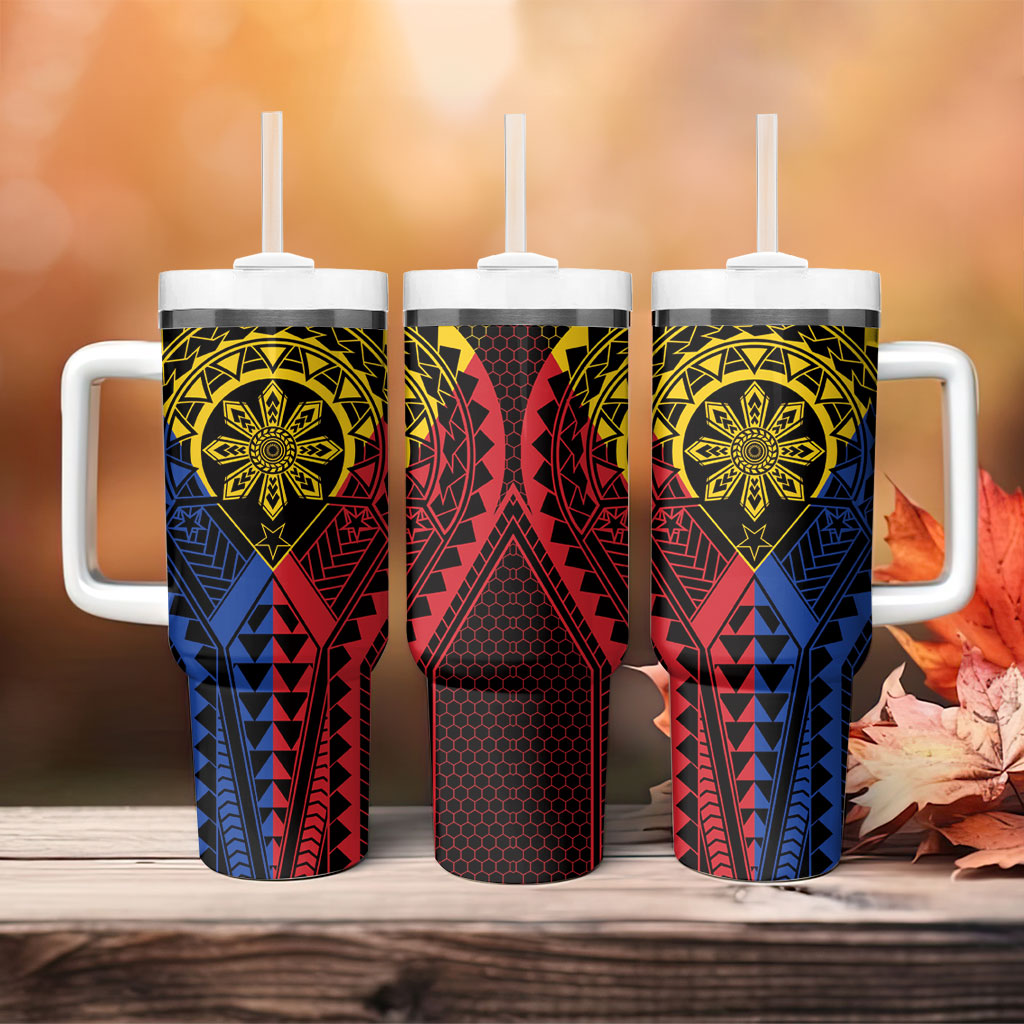 Philippines Batok Tribal Inspired Tattoo Tumbler With Handle