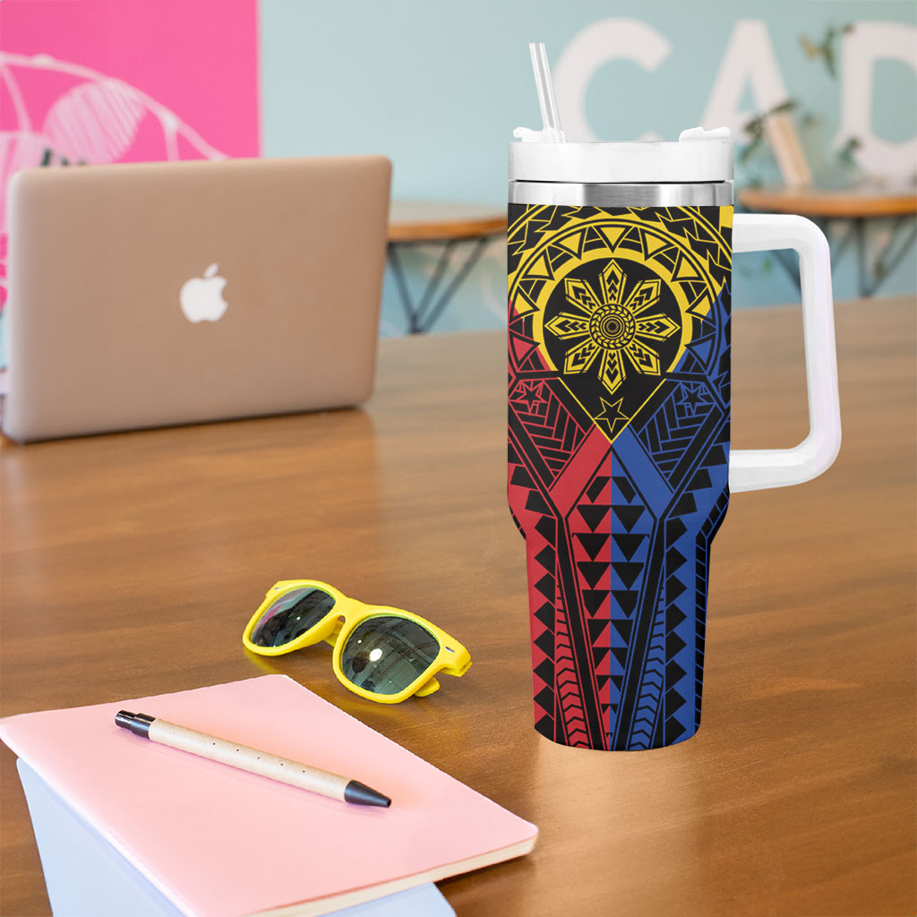 Philippines Batok Tribal Inspired Tattoo Tumbler With Handle