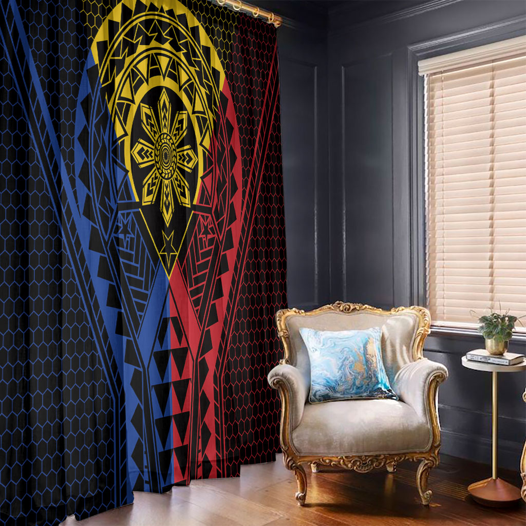 Philippines Batok Tribal Inspired Tattoo Window Curtain