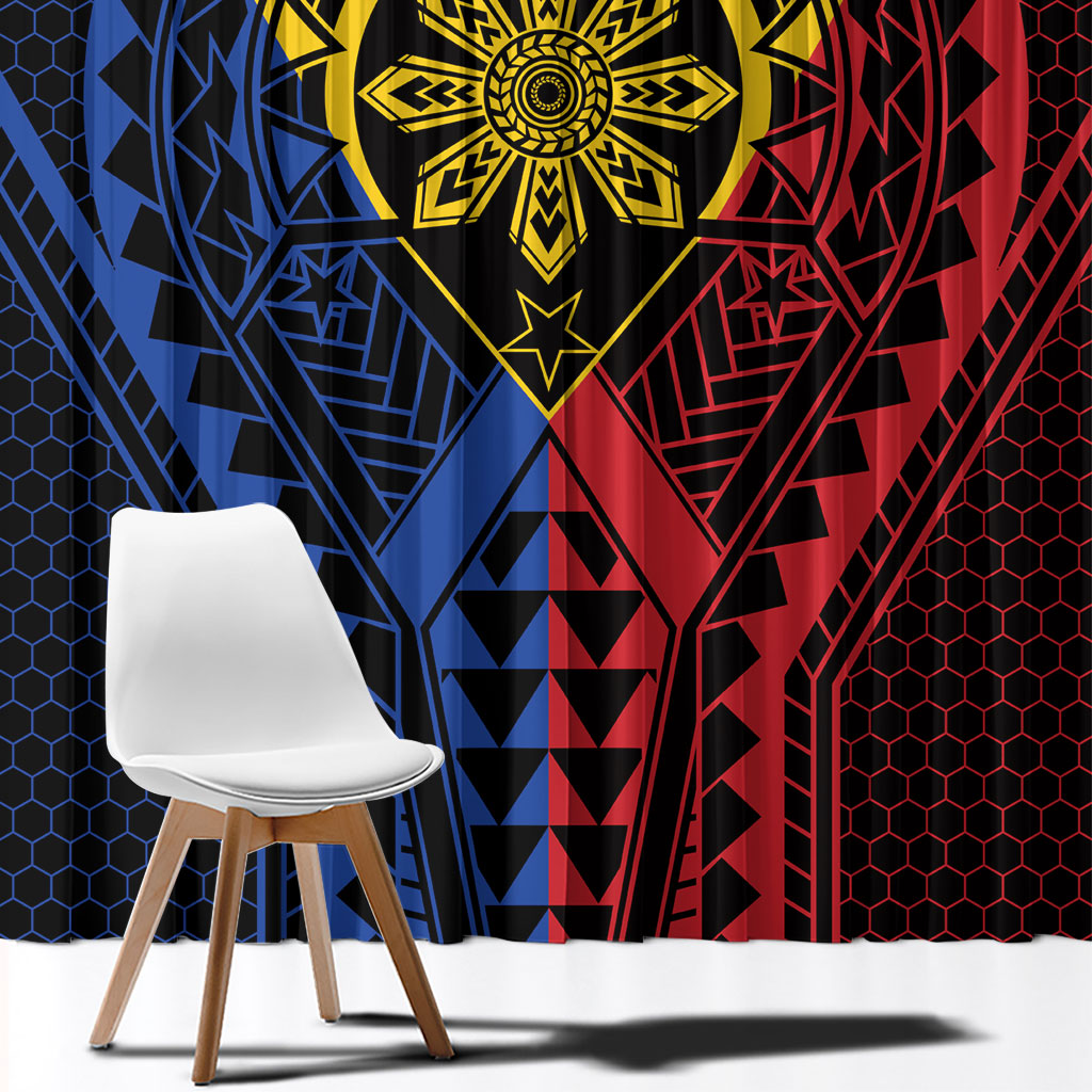Philippines Batok Tribal Inspired Tattoo Window Curtain