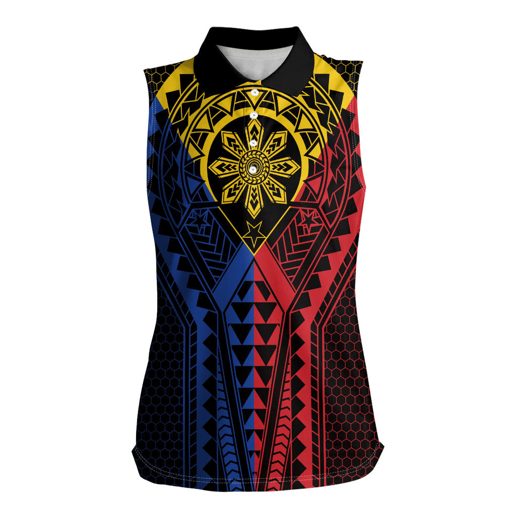 Philippines Batok Tribal Inspired Tattoo Women Sleeveless Polo Shirt