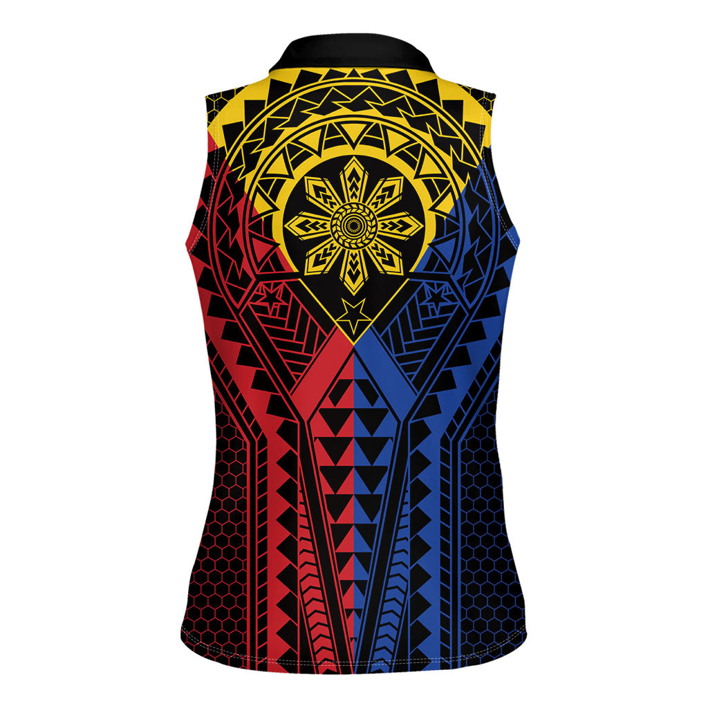 Philippines Batok Tribal Inspired Tattoo Women Sleeveless Polo Shirt