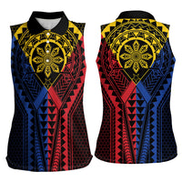 Philippines Batok Tribal Inspired Tattoo Women Sleeveless Polo Shirt