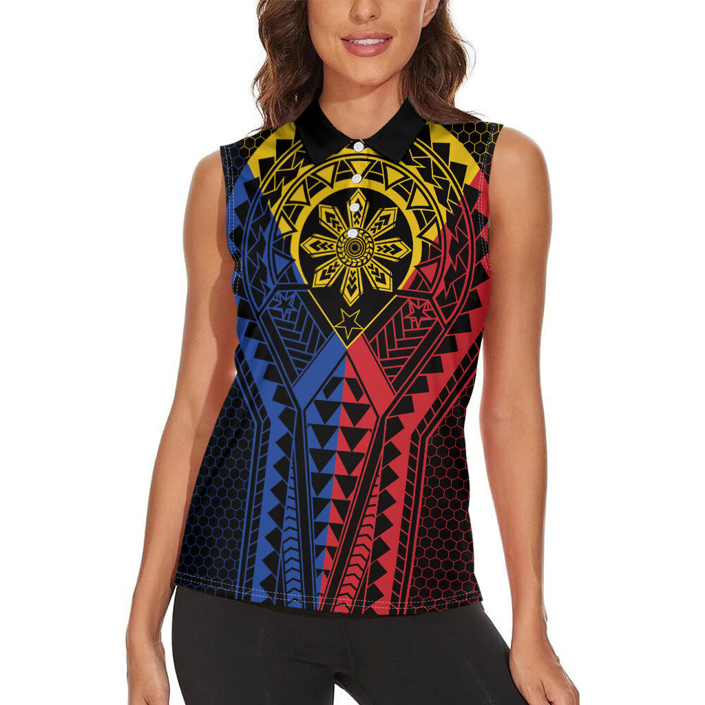 Philippines Batok Tribal Inspired Tattoo Women Sleeveless Polo Shirt