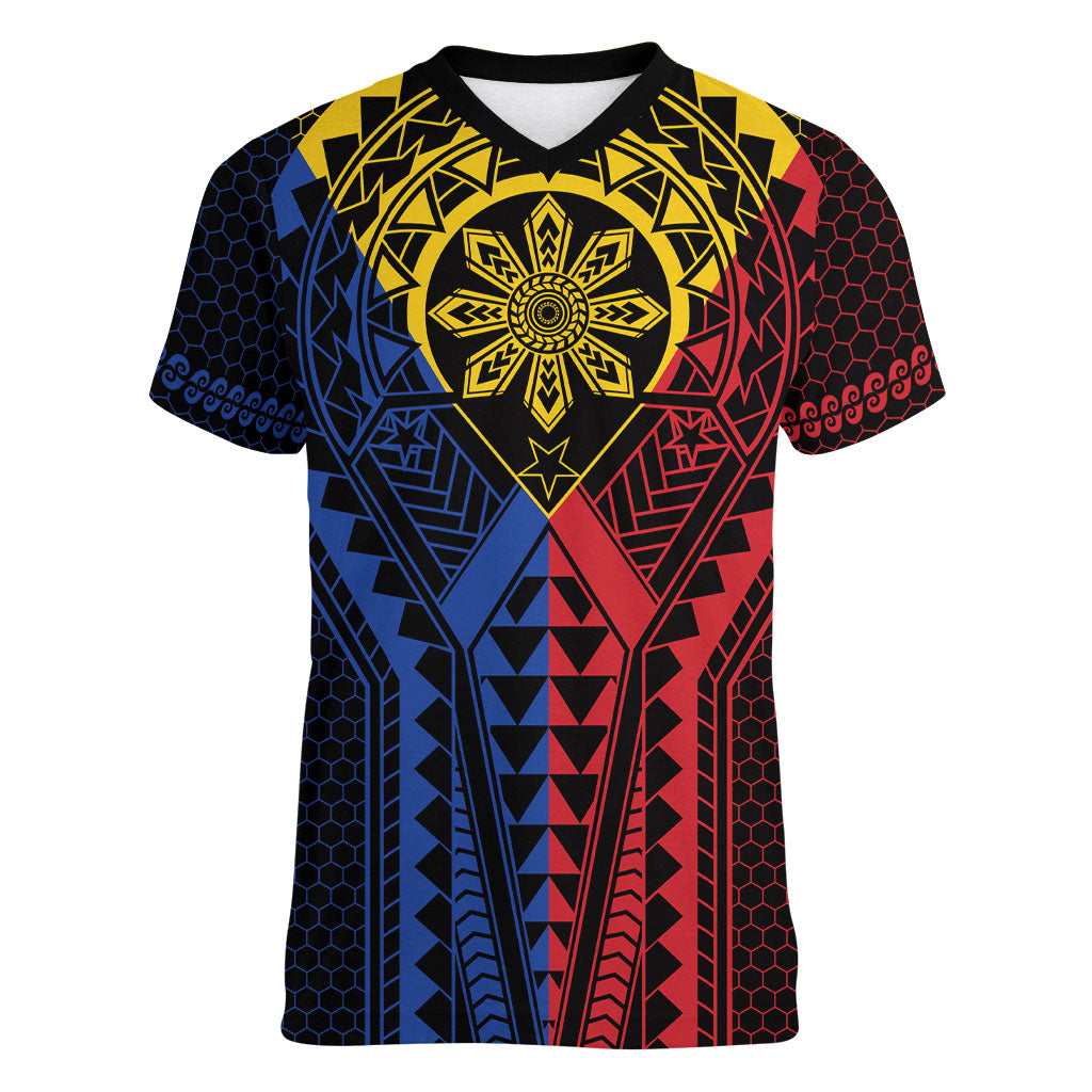Philippines Batok Tribal Inspired Tattoo Women V-Neck T-Shirt