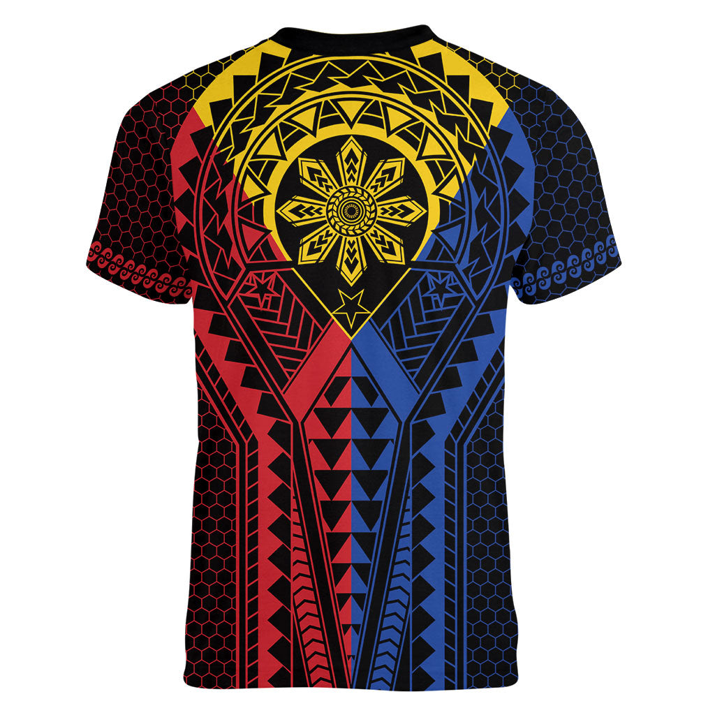 Philippines Batok Tribal Inspired Tattoo Women V-Neck T-Shirt