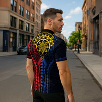 Philippines Batok Tribal Inspired Tattoo Zipper Polo Shirt