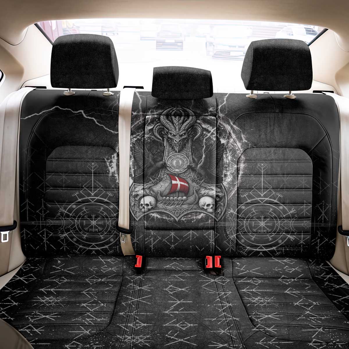 Denmark Viking Back Car Seat Cover Odin's Raven Legacy - Wonder Print Shop