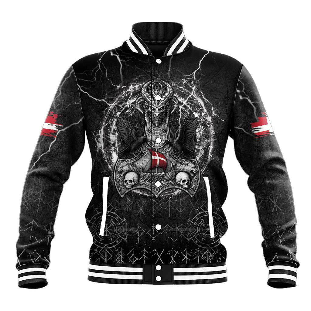 Personalized Denmark Viking Baseball Jacket Odin's Raven Legacy - Wonder Print Shop
