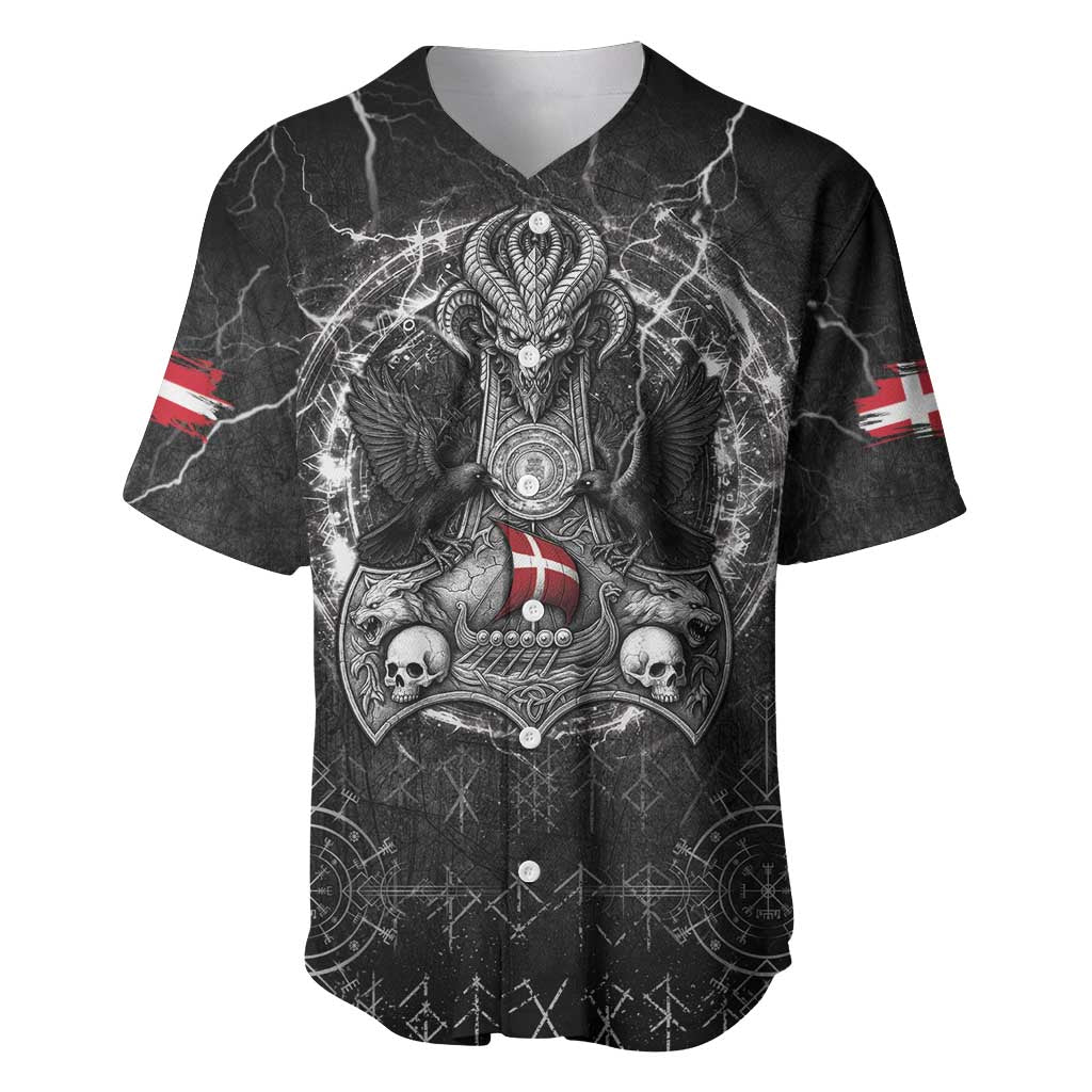 Personalized Denmark Viking Baseball Jersey Odin's Raven Legacy - Wonder Print Shop