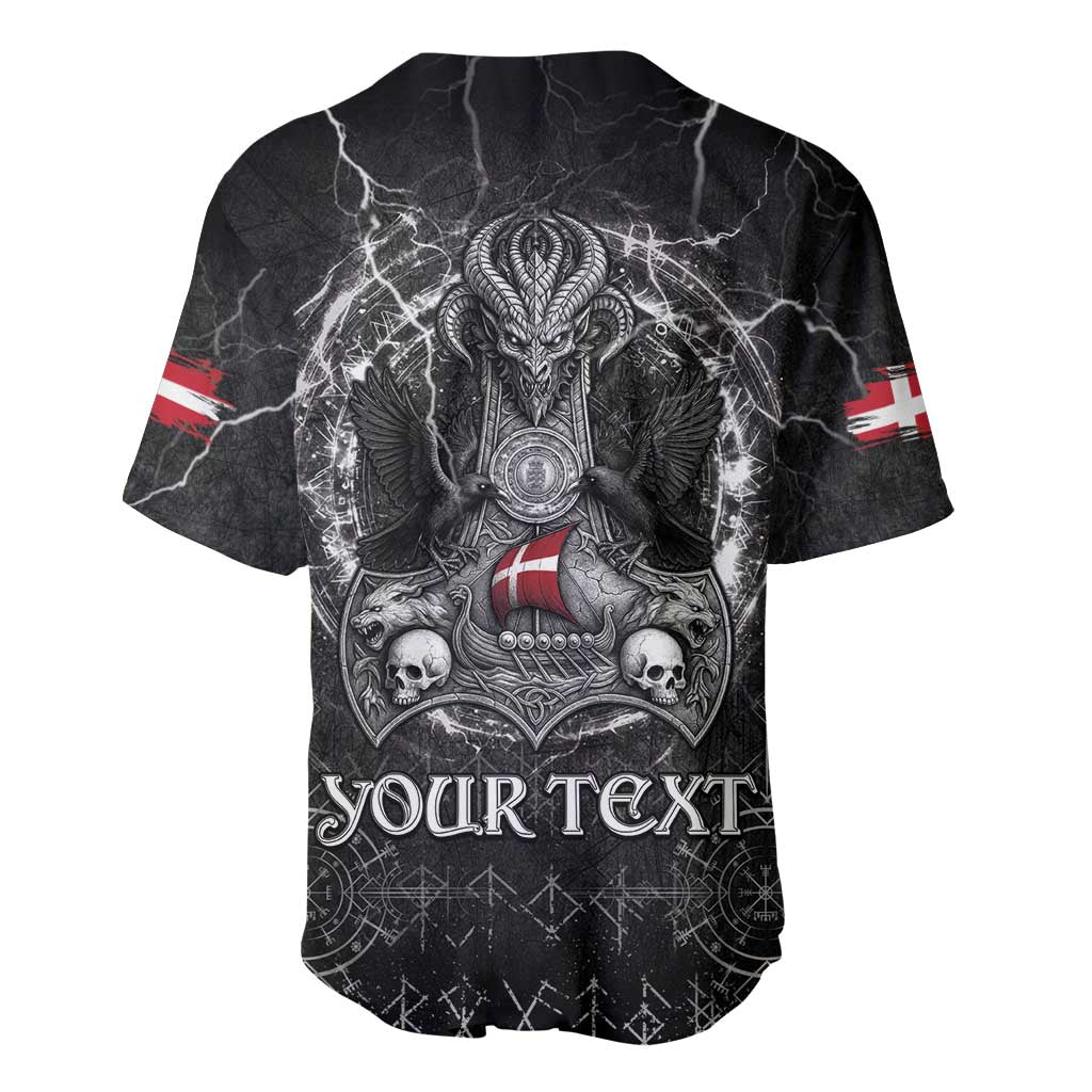 Personalized Denmark Viking Baseball Jersey Odin's Raven Legacy - Wonder Print Shop
