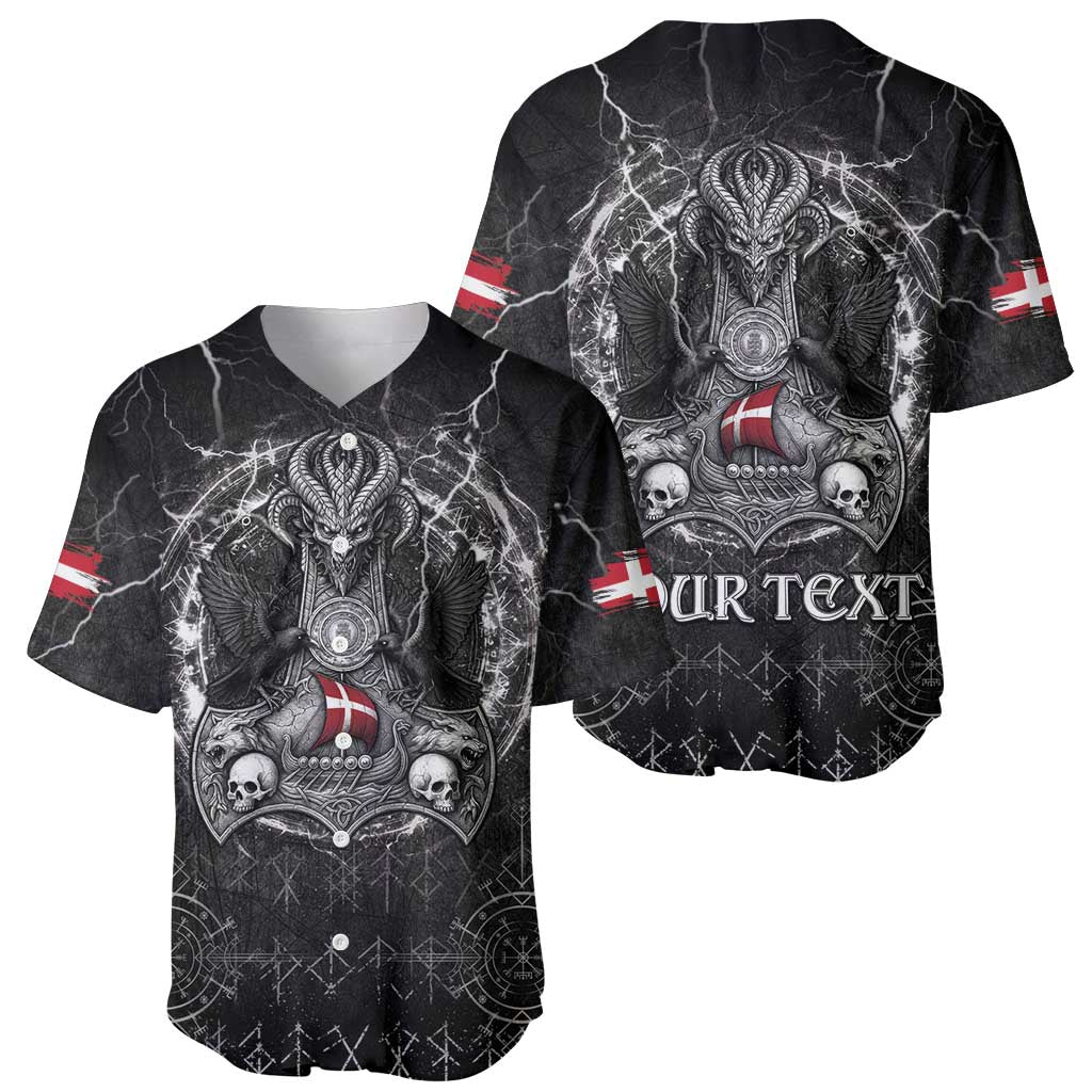 Personalized Denmark Viking Baseball Jersey Odin's Raven Legacy - Wonder Print Shop