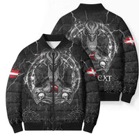 Personalized Denmark Viking Bomber Puffer Jacket Odin's Raven Legacy - Wonder Print Shop