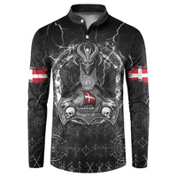 Personalized Denmark Viking Button Sweatshirt Odin's Raven Legacy - Wonder Print Shop