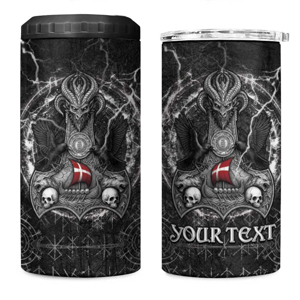 Personalized Denmark Viking 4 in 1 Can Cooler Tumbler Odin's Raven Legacy - Wonder Print Shop