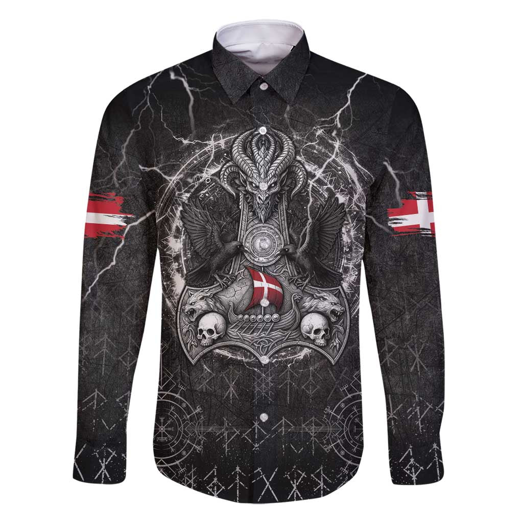 Personalized Denmark Viking Family Matching Long Sleeve Bodycon Dress and Hawaiian Shirt Odin's Raven Legacy - Wonder Print Shop