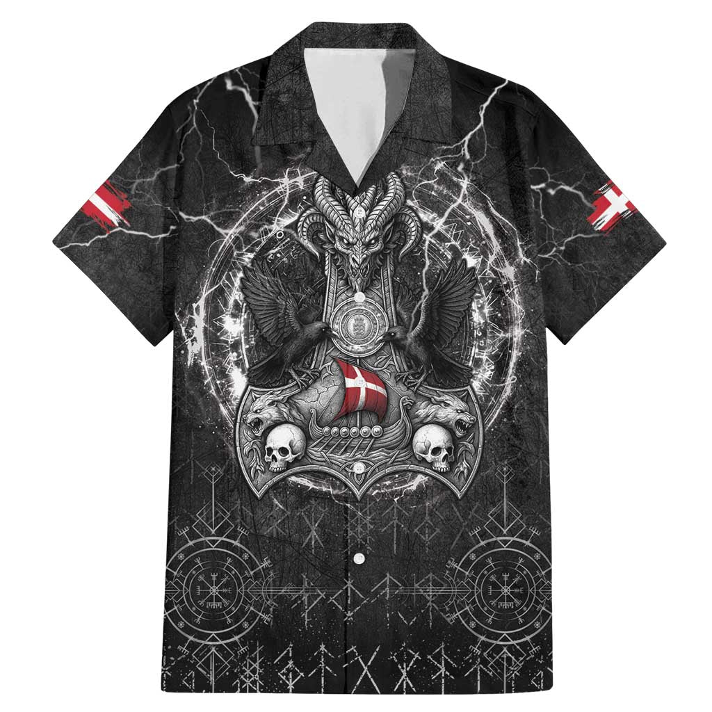 Personalized Denmark Viking Family Matching Mermaid Dress and Hawaiian Shirt Odin's Raven Legacy - Wonder Print Shop