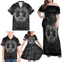 Personalized Denmark Viking Family Matching Off Shoulder Maxi Dress and Hawaiian Shirt Odin's Raven Legacy - Wonder Print Shop