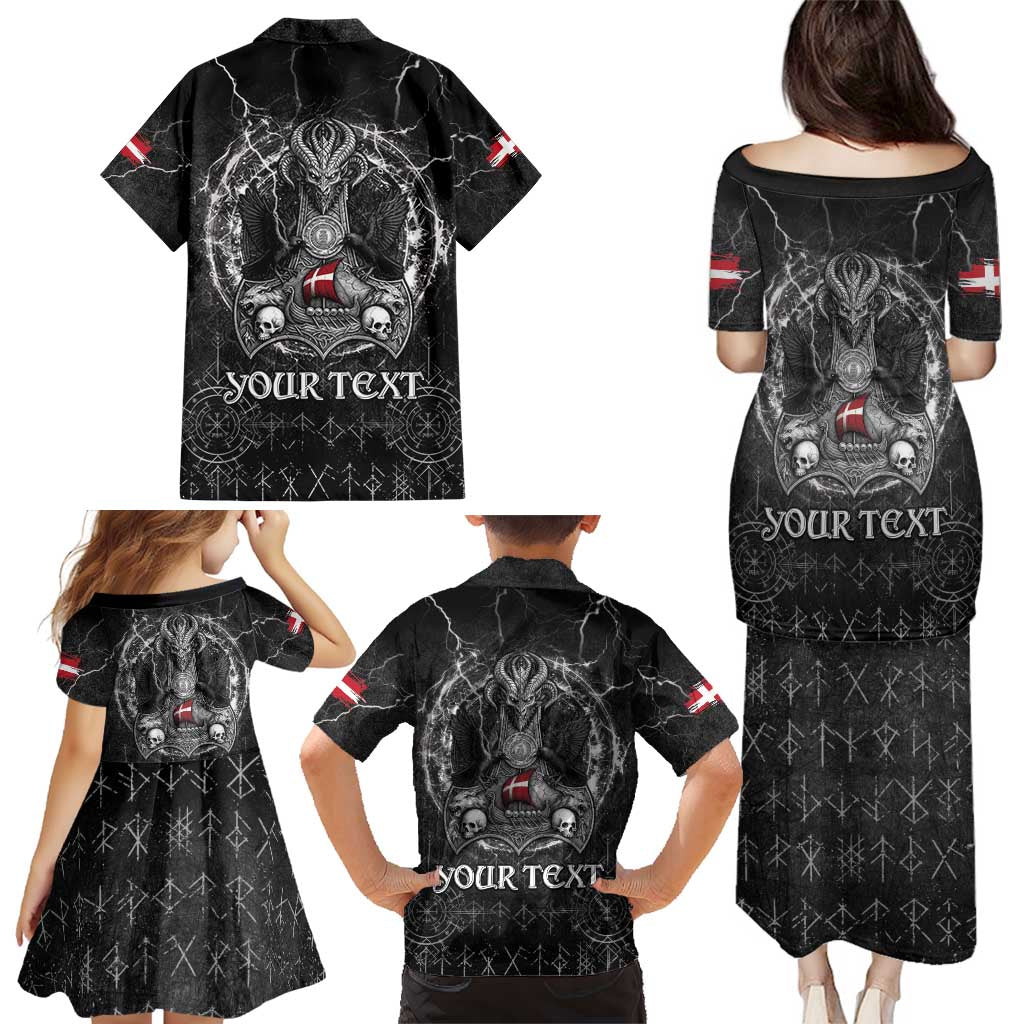 Personalized Denmark Viking Family Matching Puletasi and Hawaiian Shirt Odin's Raven Legacy - Wonder Print Shop