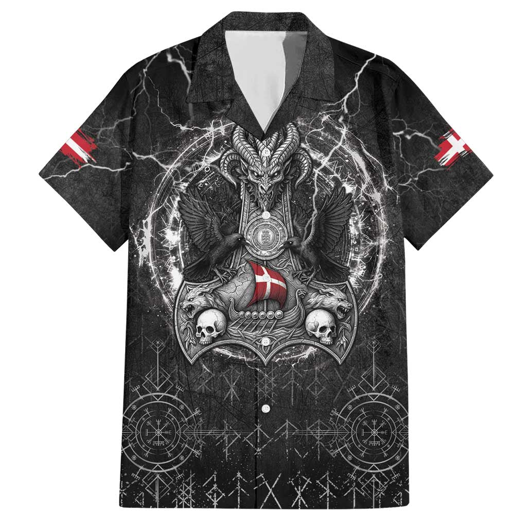 Personalized Denmark Viking Family Matching Short Sleeve Bodycon Dress and Hawaiian Shirt Odin's Raven Legacy - Wonder Print Shop