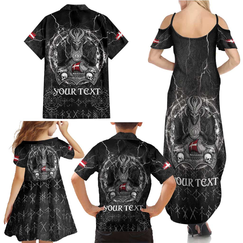 Personalized Denmark Viking Family Matching Summer Maxi Dress and Hawaiian Shirt Odin's Raven Legacy - Wonder Print Shop