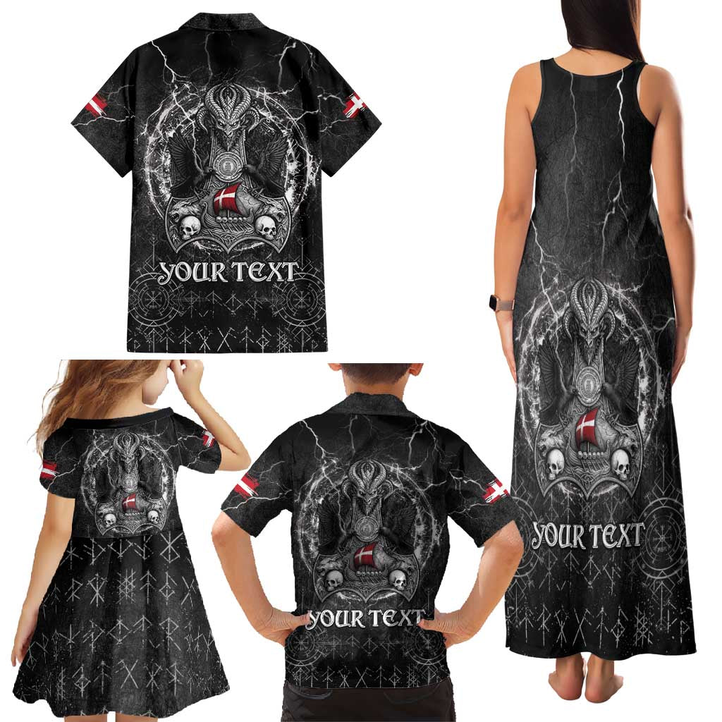 Personalized Denmark Viking Family Matching Tank Maxi Dress and Hawaiian Shirt Odin's Raven Legacy - Wonder Print Shop