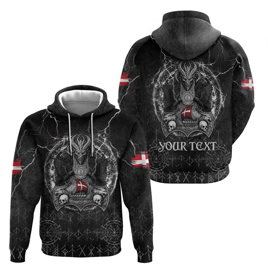 Personalized Denmark Viking Hoodie Odin's Raven Legacy - Wonder Print Shop