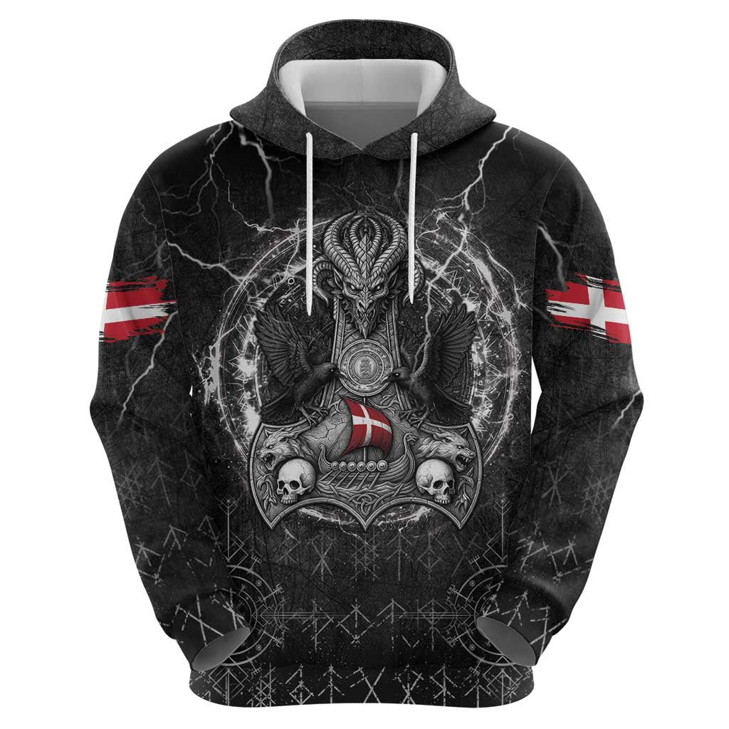Personalized Denmark Viking Hoodie Odin's Raven Legacy - Wonder Print Shop