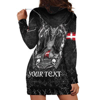Personalized Denmark Viking Hoodie Dress Odin's Raven Legacy - Wonder Print Shop