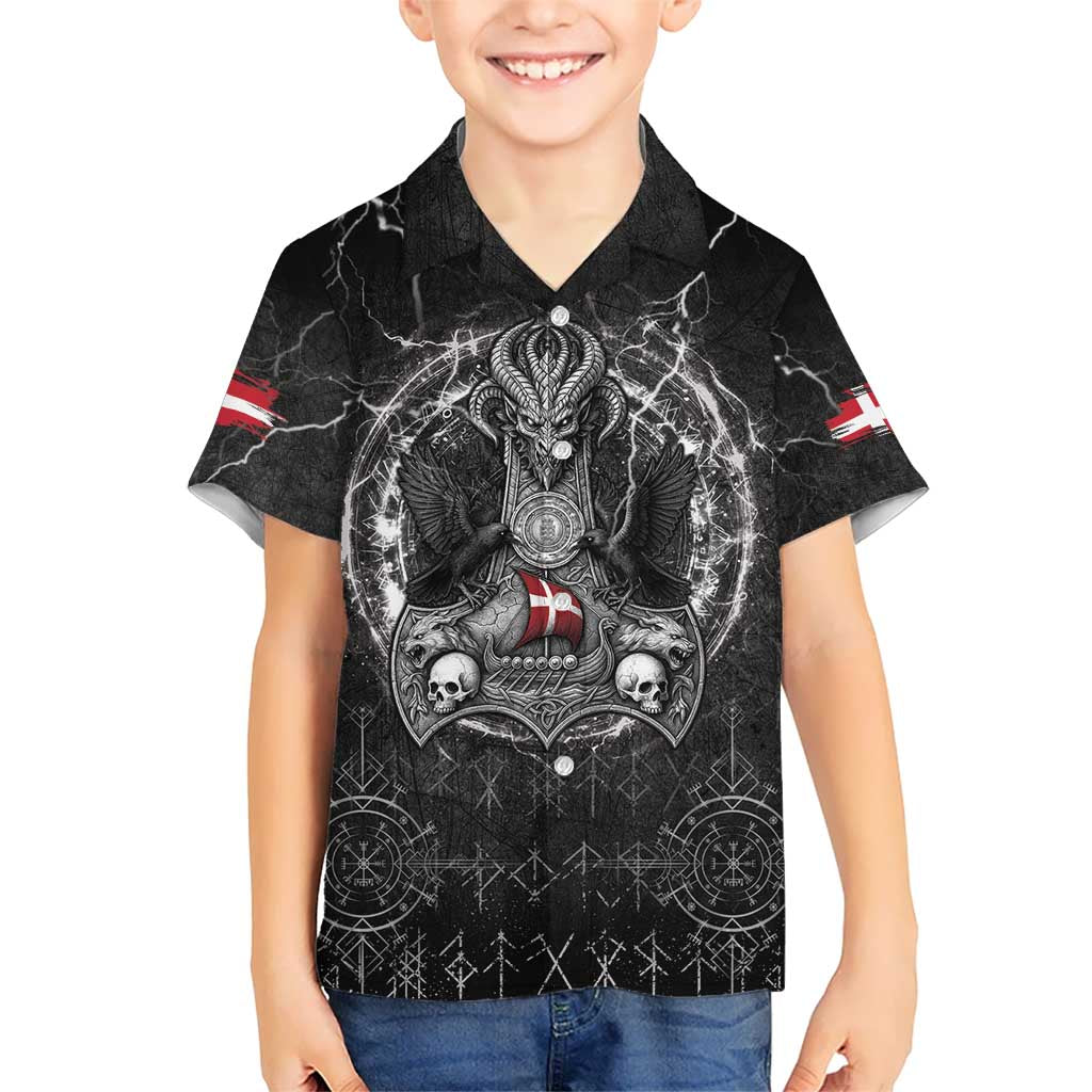 Personalized Denmark Viking Kid Hawaiian Shirt Odin's Raven Legacy - Wonder Print Shop