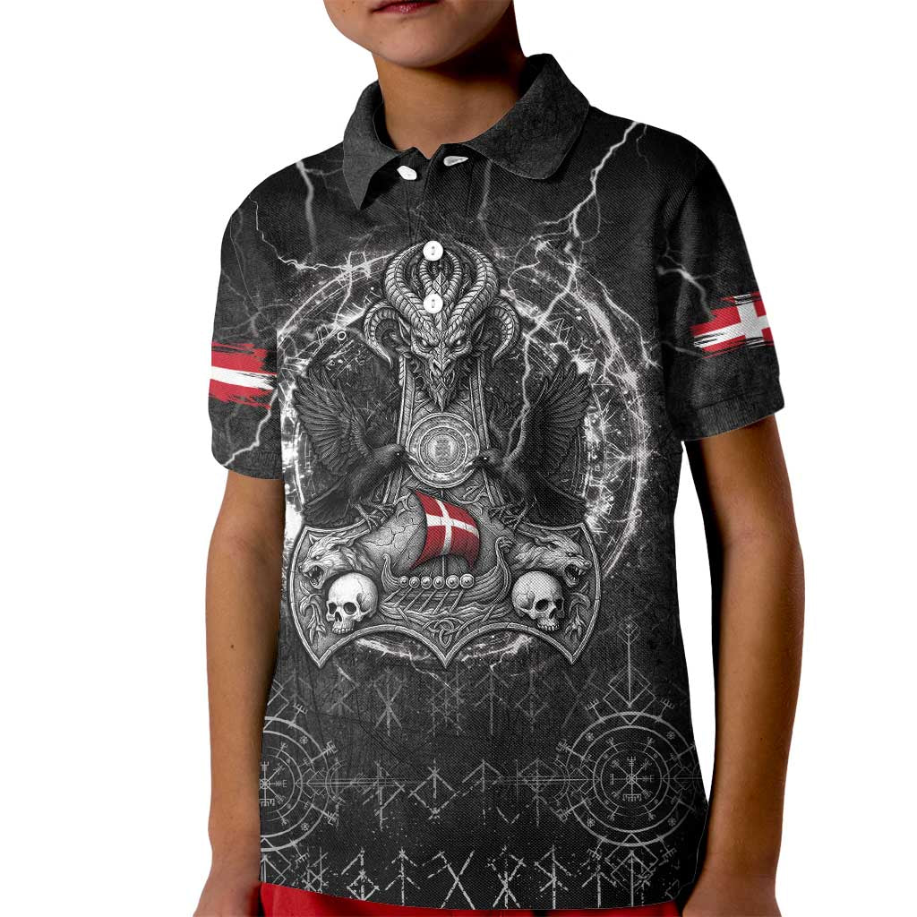 Personalized Denmark Viking Kid Polo Shirt Odin's Raven Legacy - Wonder Print Shop