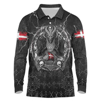 Personalized Denmark Viking Long Sleeve Polo Shirt Odin's Raven Legacy - Wonder Print Shop