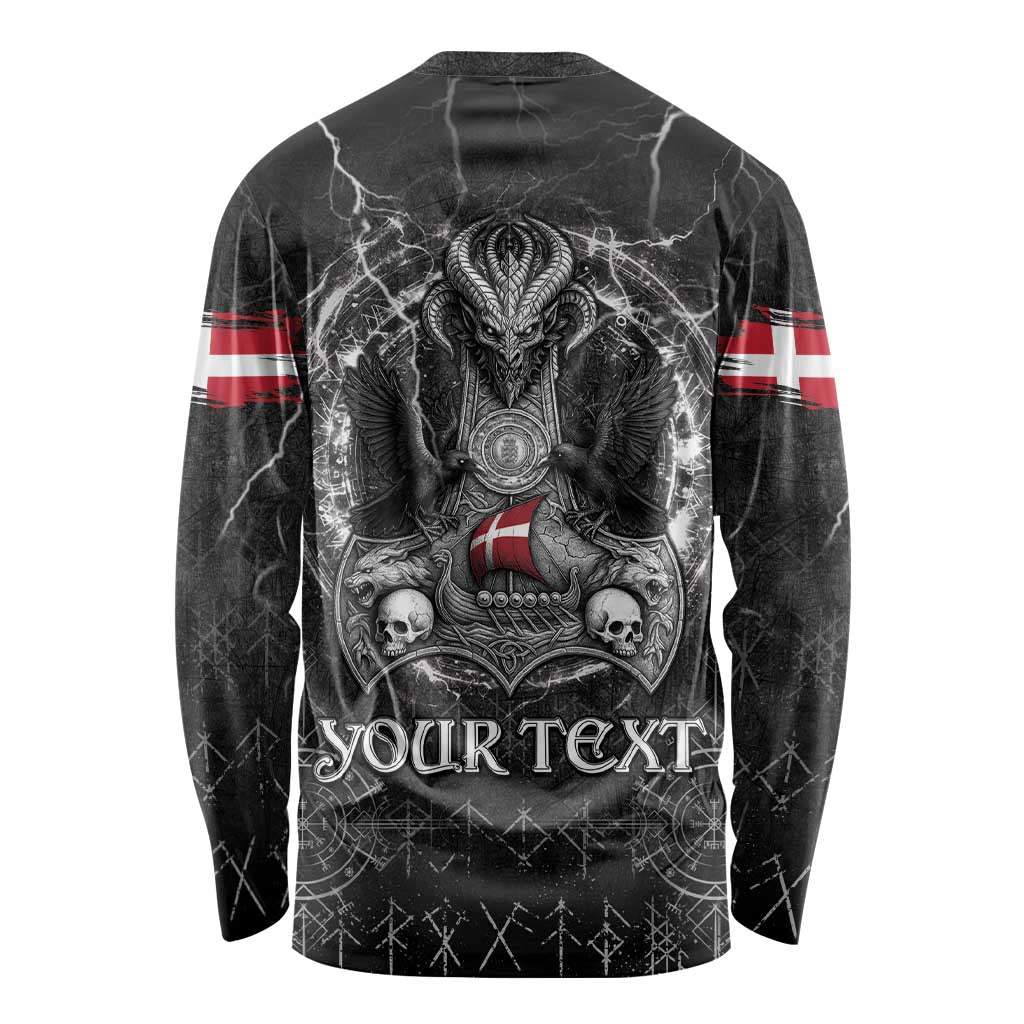 Personalized Denmark Viking Long Sleeve Shirt Odin's Raven Legacy - Wonder Print Shop