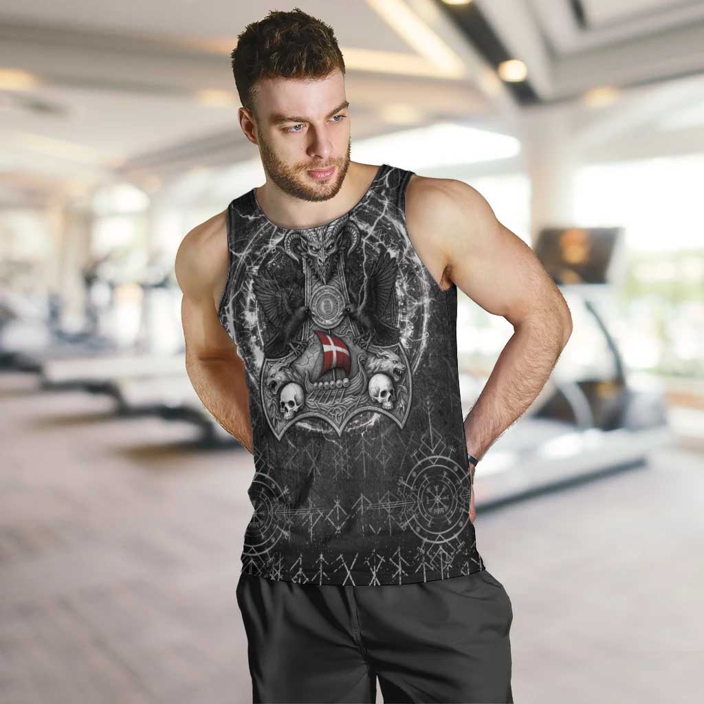 Personalized Denmark Viking Men Tank Top Odin's Raven Legacy - Wonder Print Shop
