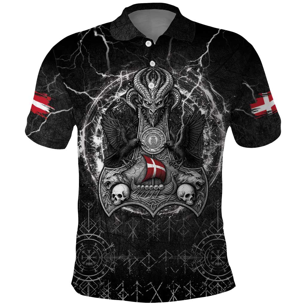Personalized Denmark Viking Polo Shirt Odin's Raven Legacy - Wonder Print Shop