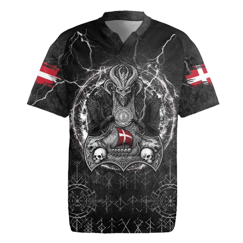 Personalized Denmark Viking Rugby Jersey Odin's Raven Legacy - Wonder Print Shop