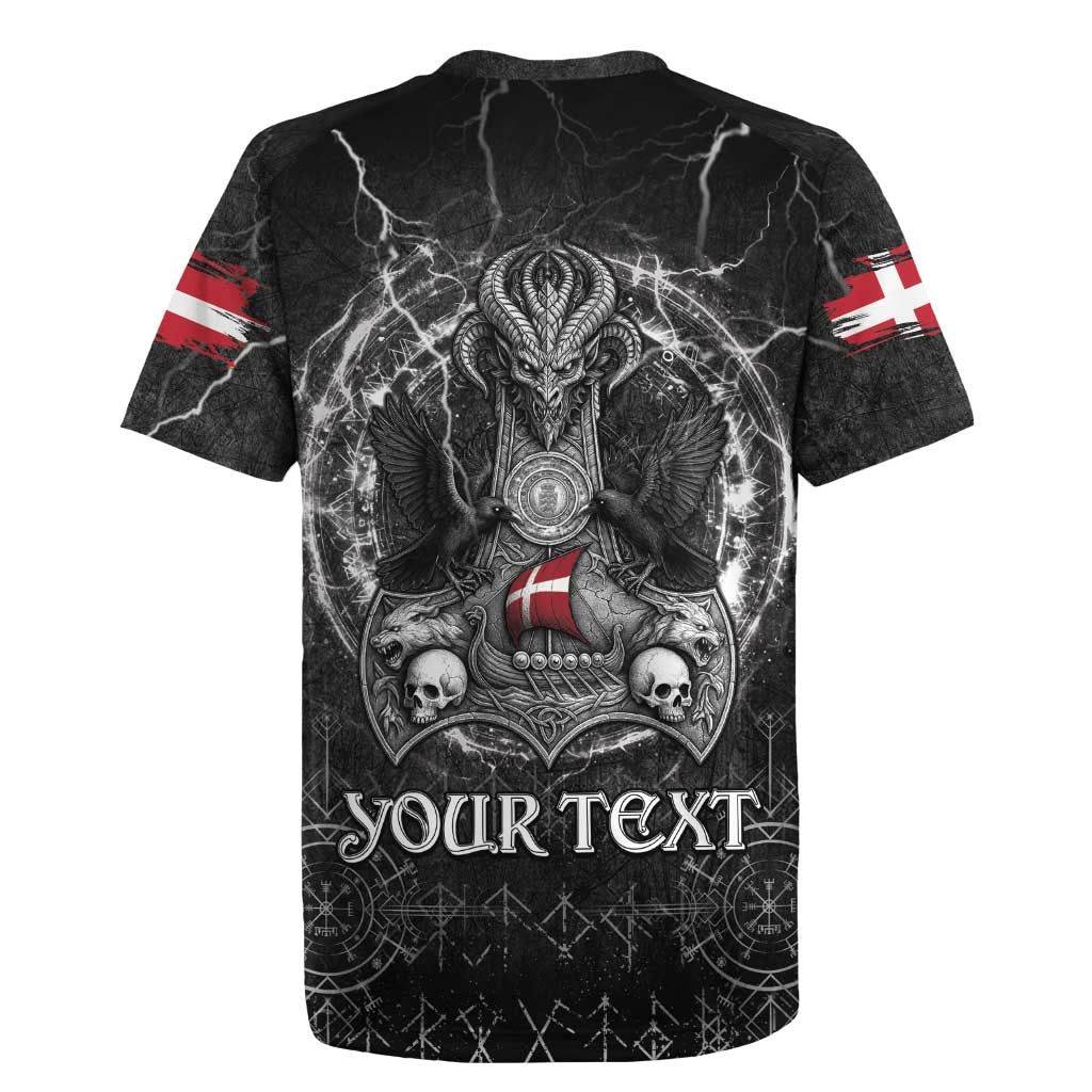 Personalized Denmark Viking Rugby Jersey Odin's Raven Legacy - Wonder Print Shop