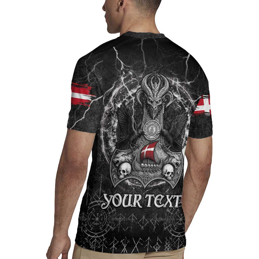 Personalized Denmark Viking Rugby Jersey Odin's Raven Legacy - Wonder Print Shop