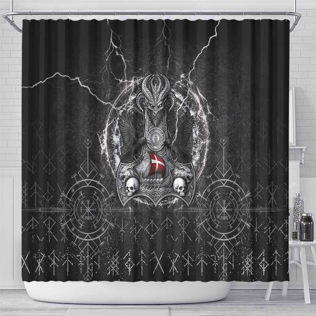 Denmark Viking Shower Curtain Odin's Raven Legacy - Wonder Print Shop
