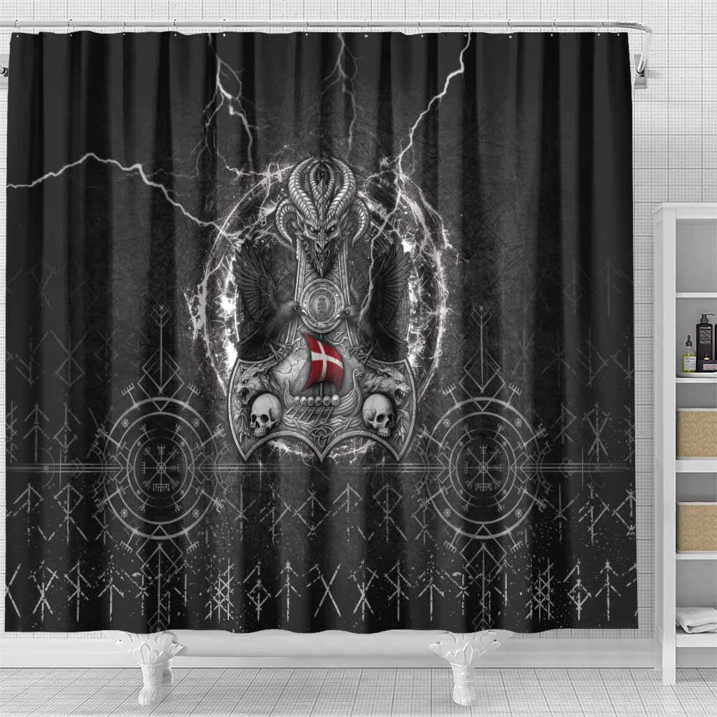 Denmark Viking Shower Curtain Odin's Raven Legacy - Wonder Print Shop