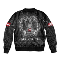 Personalized Denmark Viking Sleeve Zip Bomber Jacket Odin's Raven Legacy - Wonder Print Shop