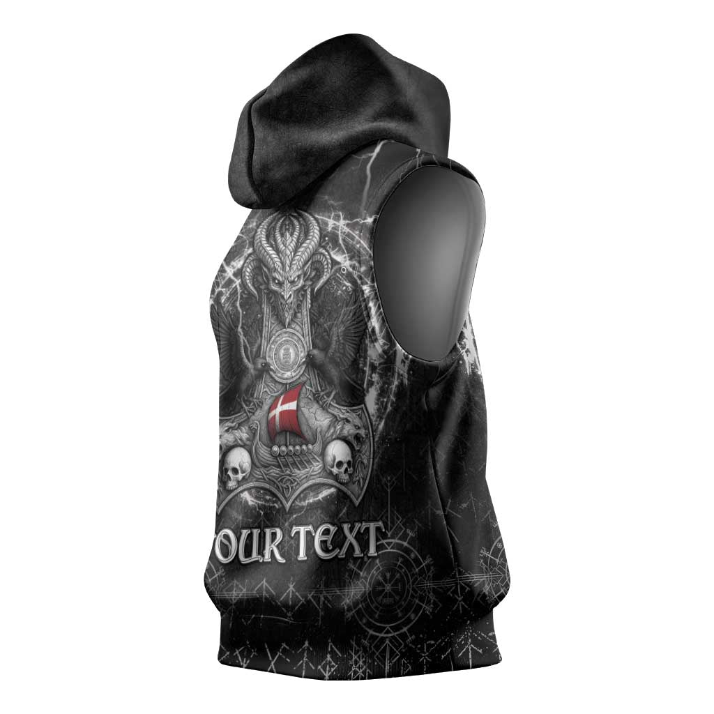 Personalized Denmark Viking Sleeveless Hoodie Odin's Raven Legacy - Wonder Print Shop