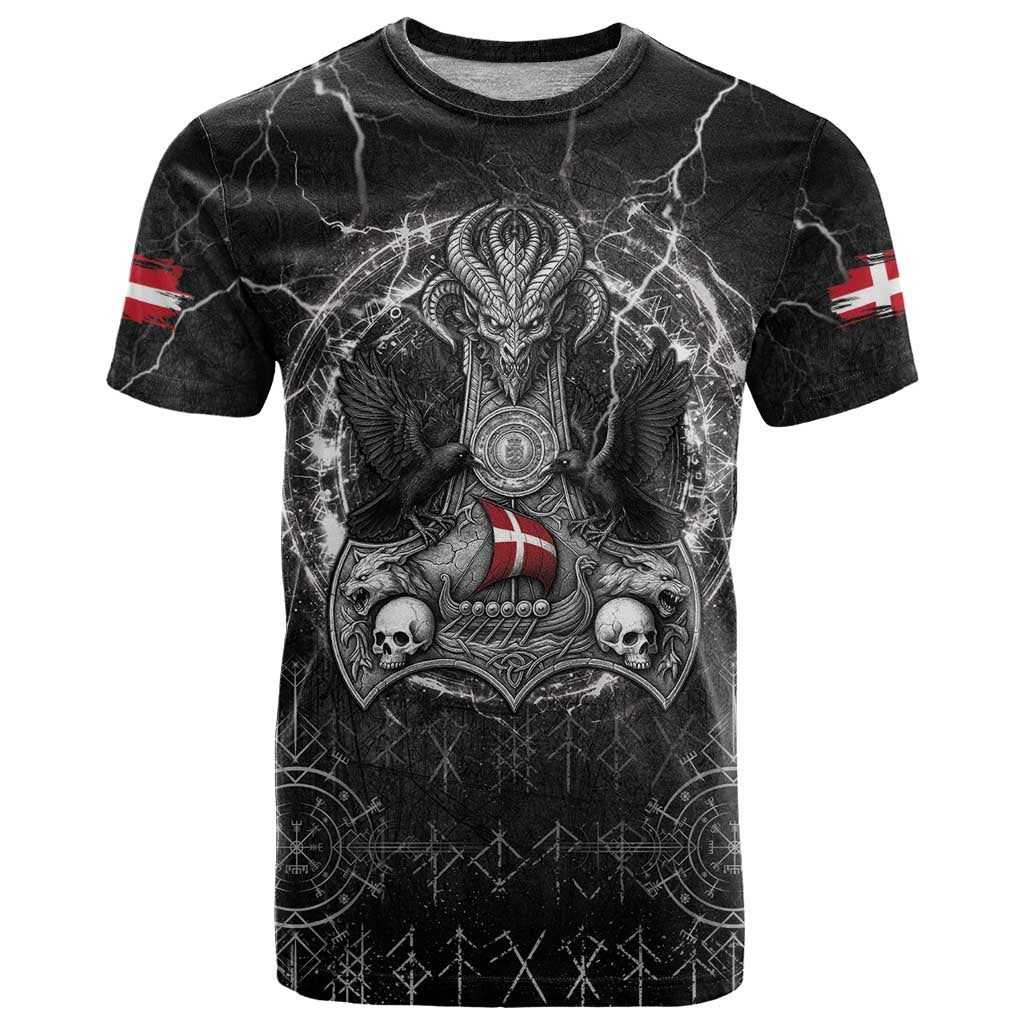 Personalized Denmark Viking T Shirt Odin's Raven Legacy - Wonder Print Shop