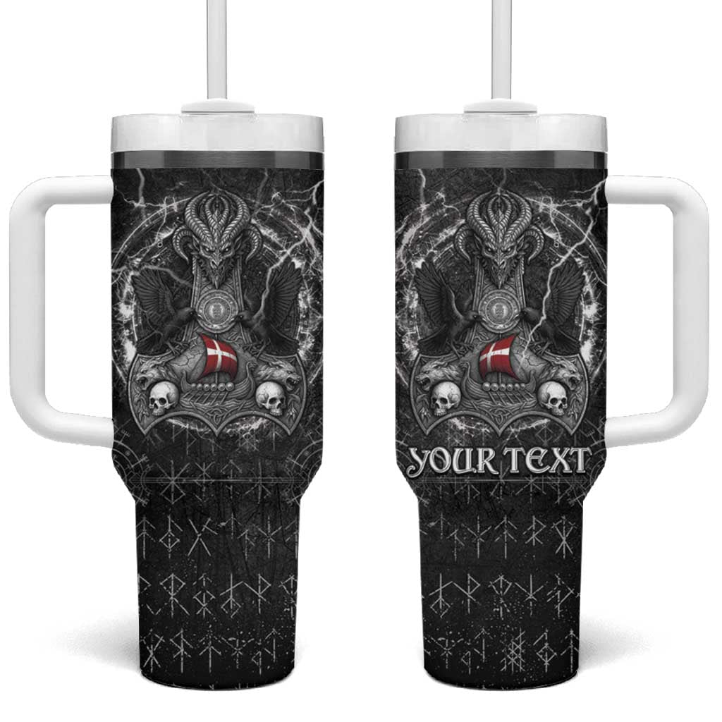 Personalized Denmark Viking Tumbler With Handle Odin's Raven Legacy - Wonder Print Shop
